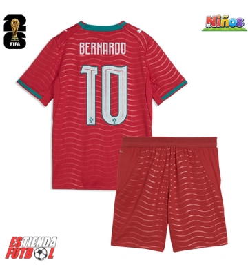 Portugal Bernardo Silva #10 Primera Equipación Niños Mundial 2026 Manga Corta (+ Pantalones cortos)
